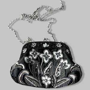 Handmade Beaded Evening Chain Strap Clutch Crossbody Bag